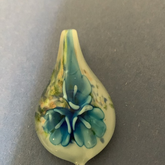 Blue Murano Lampwork Glass Waterdrop pendant* - Picture 3 of 6